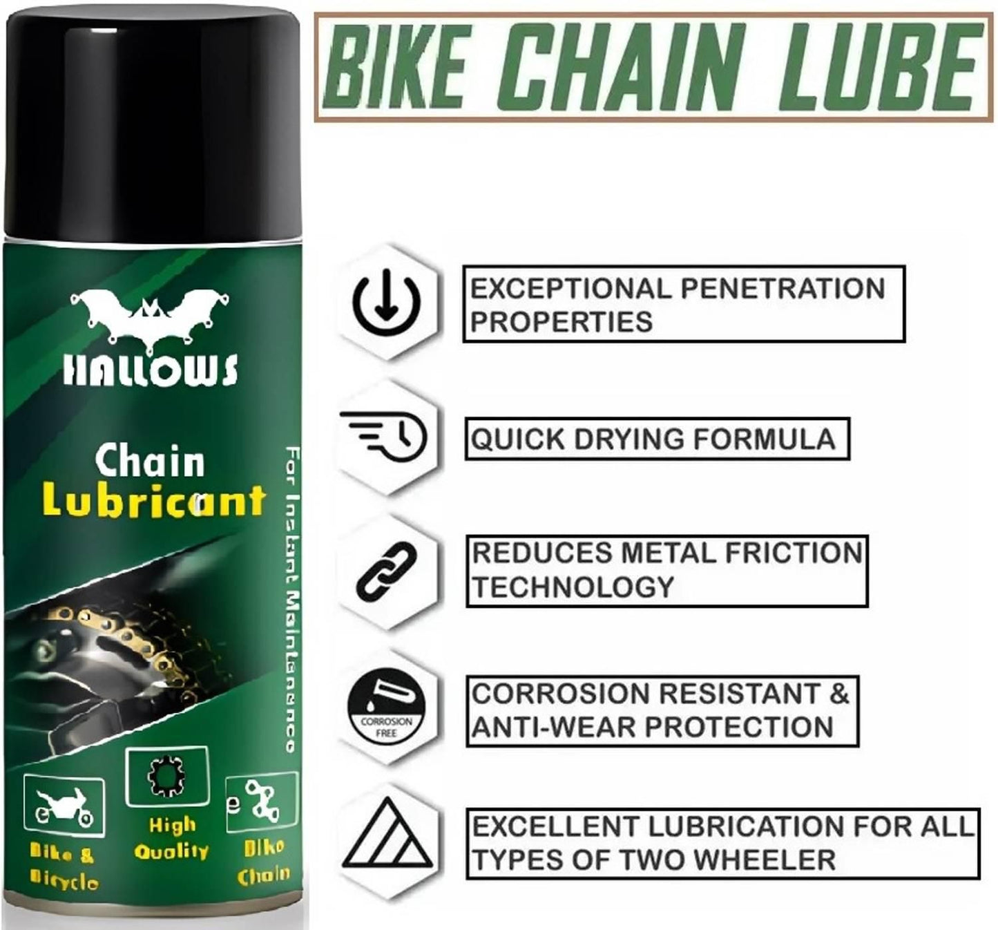 Bike Chain Cleaner, Lubricant & Brush Kit – 150ml (Pack of 3)